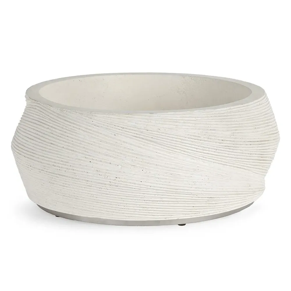 Argos Round Outdoor Decorative Bowl - White, Stonecast image
