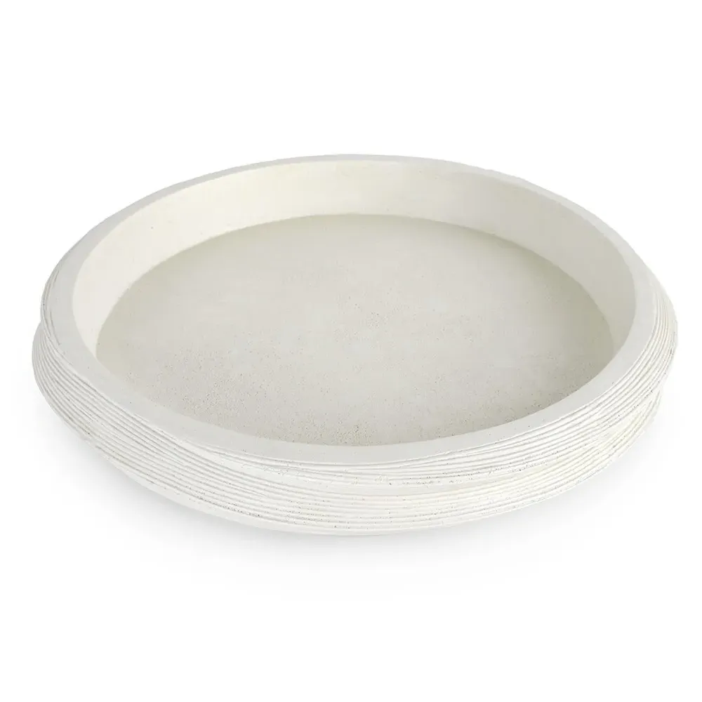 Argos Round Outdoor Tray - White, Stonecast