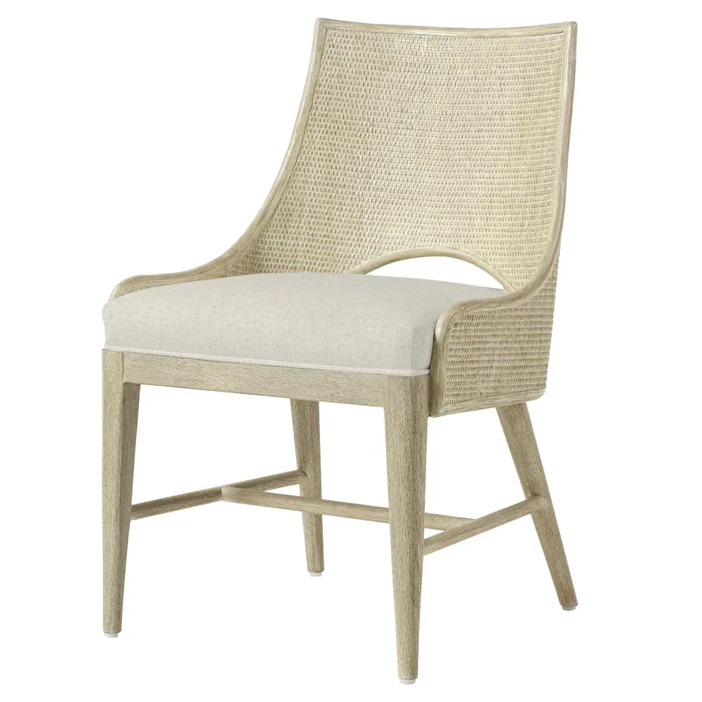 Avalon Woven Cane Dining Chair - Beige, Hardwood image