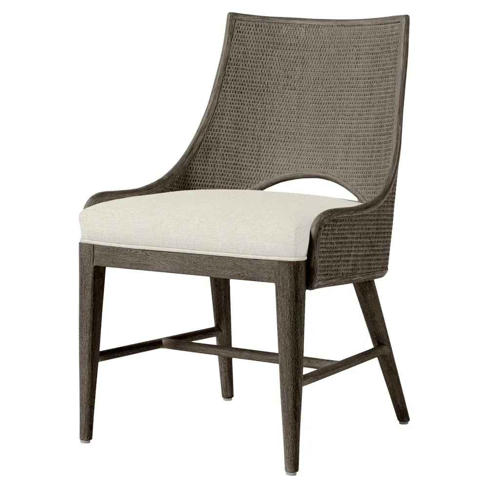 Avalon Woven Cane Dining Chair - Beige, Hardwood