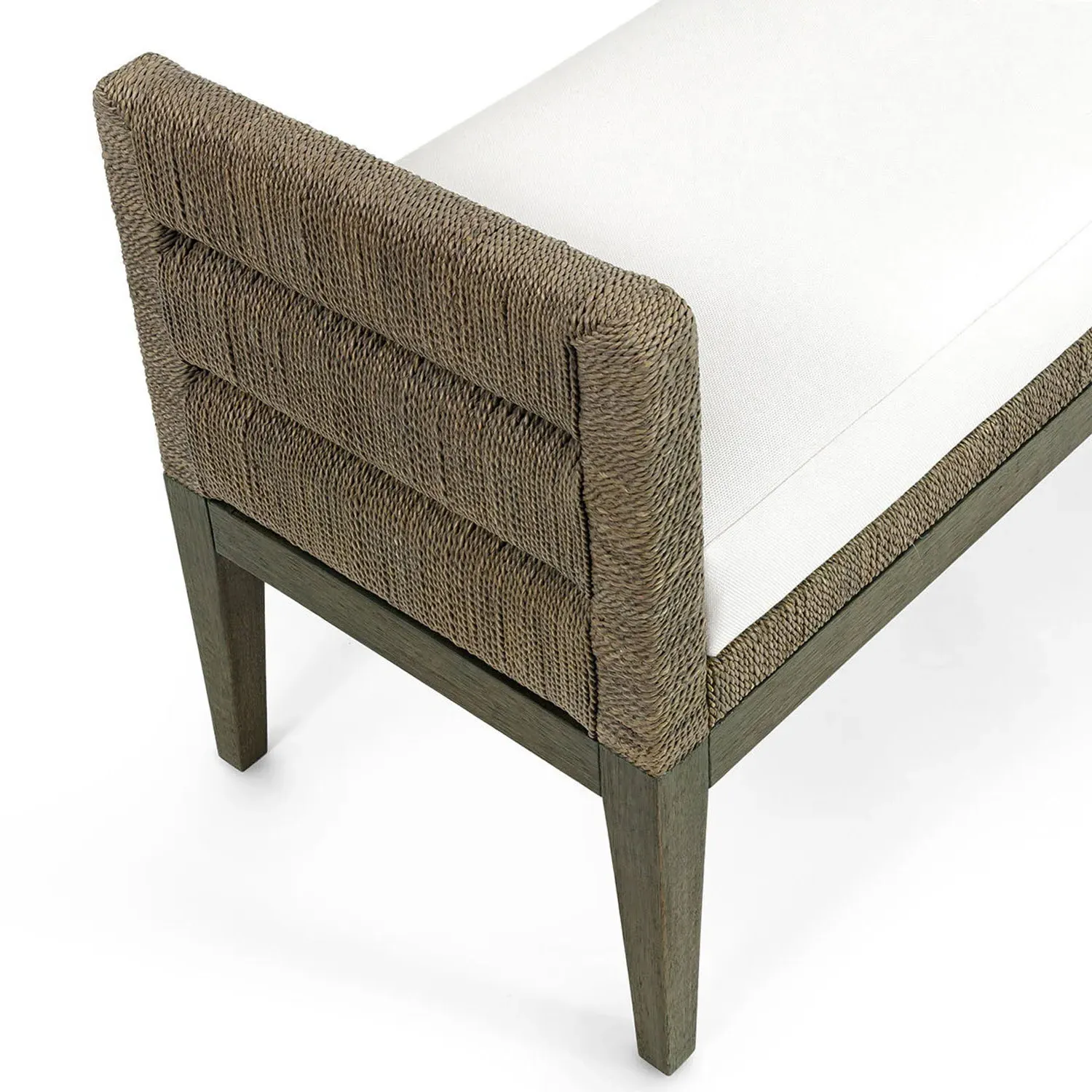 Bartley Coastal Bench with Jute Rope - Grey, Wood