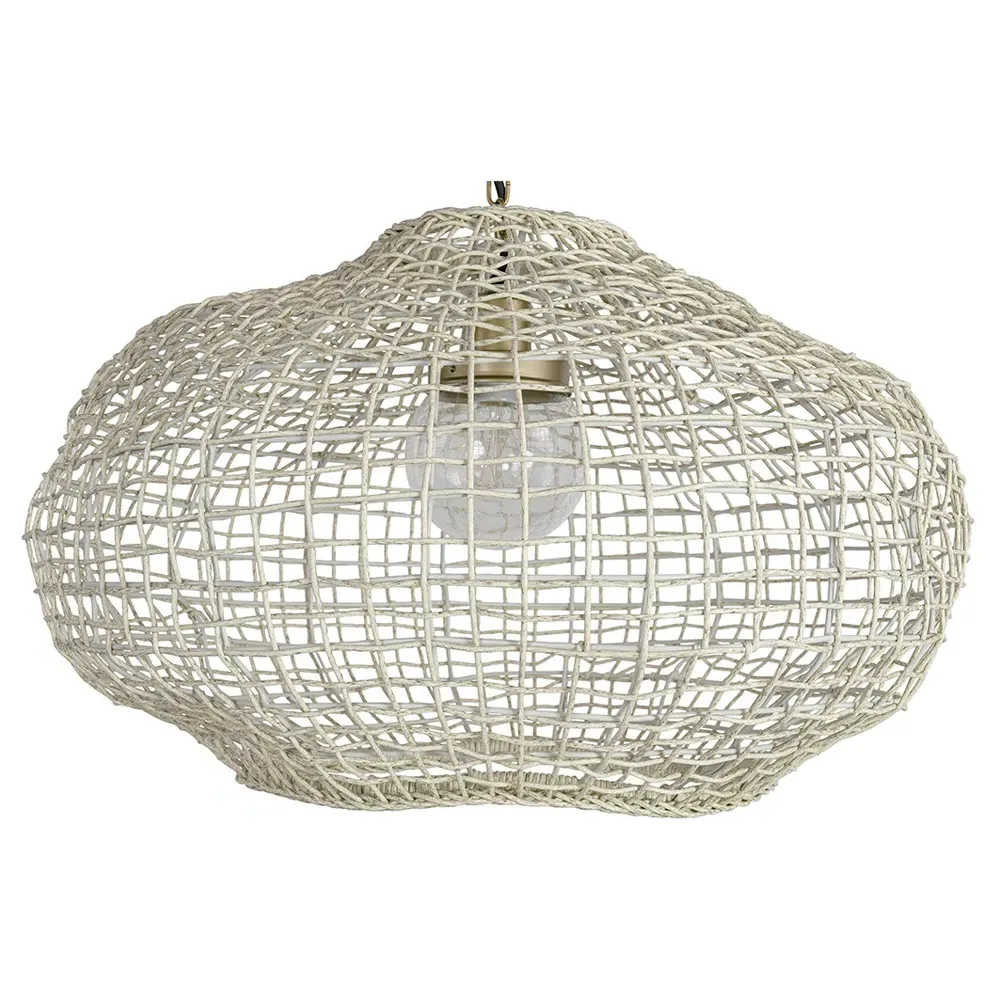 Belvedere Large Outdoor Pendant - Whitewash, Synthetic Rattan