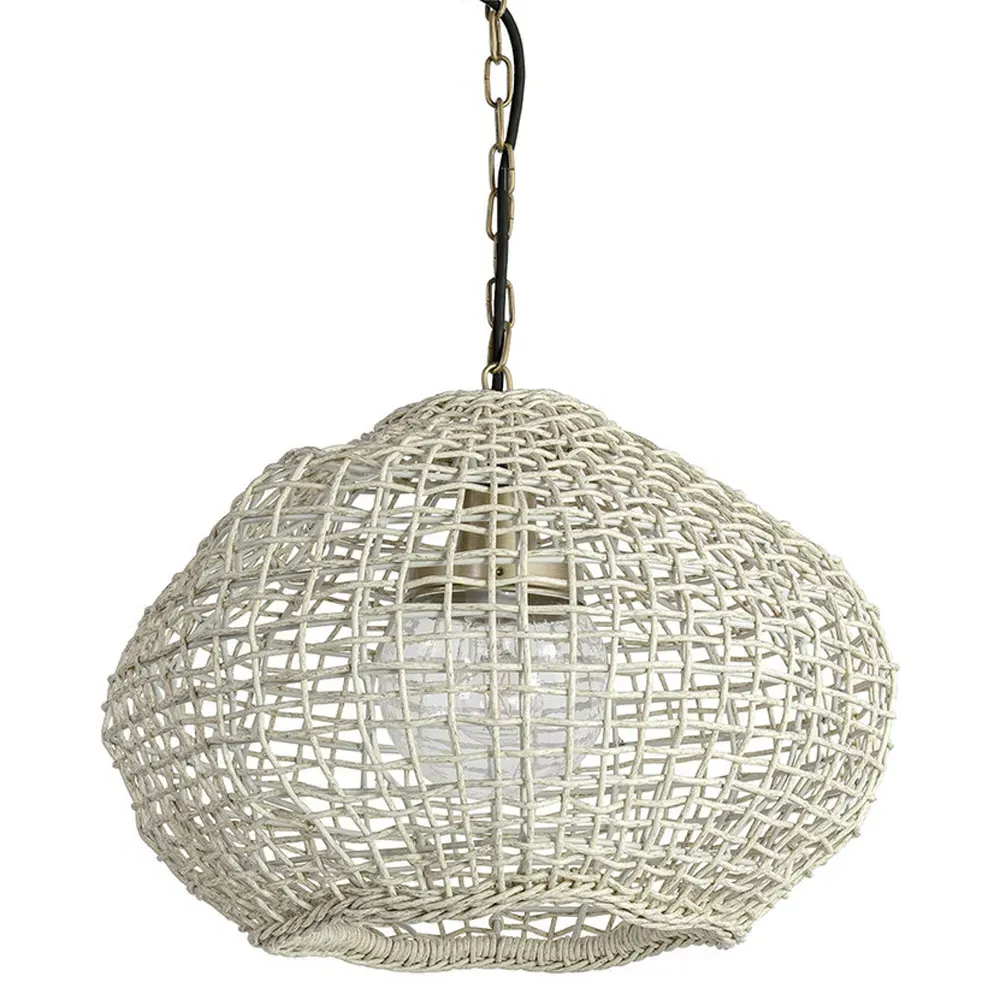 Belvedere Small Outdoor Pendant - Whitewash, Synthetic Rattan image