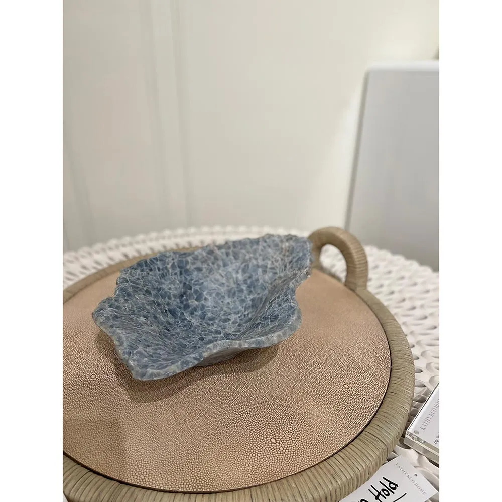 Bermuda Square Serving Tray - Beige, Faux Shagreen