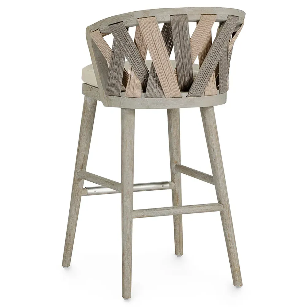 Boca Outdoor Bar Stool - Beige, Teak