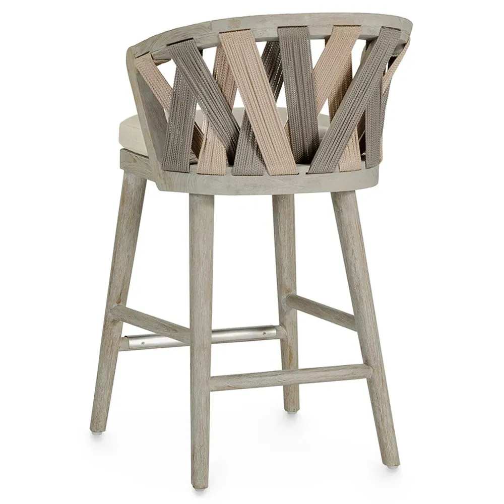 Boca Outdoor Counter Stool - Beige, Teak