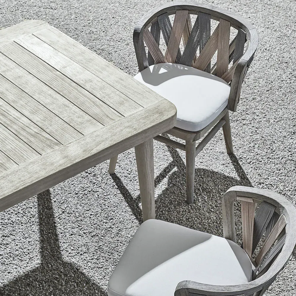 Boca Outdoor Dining Table - Grey, Teak