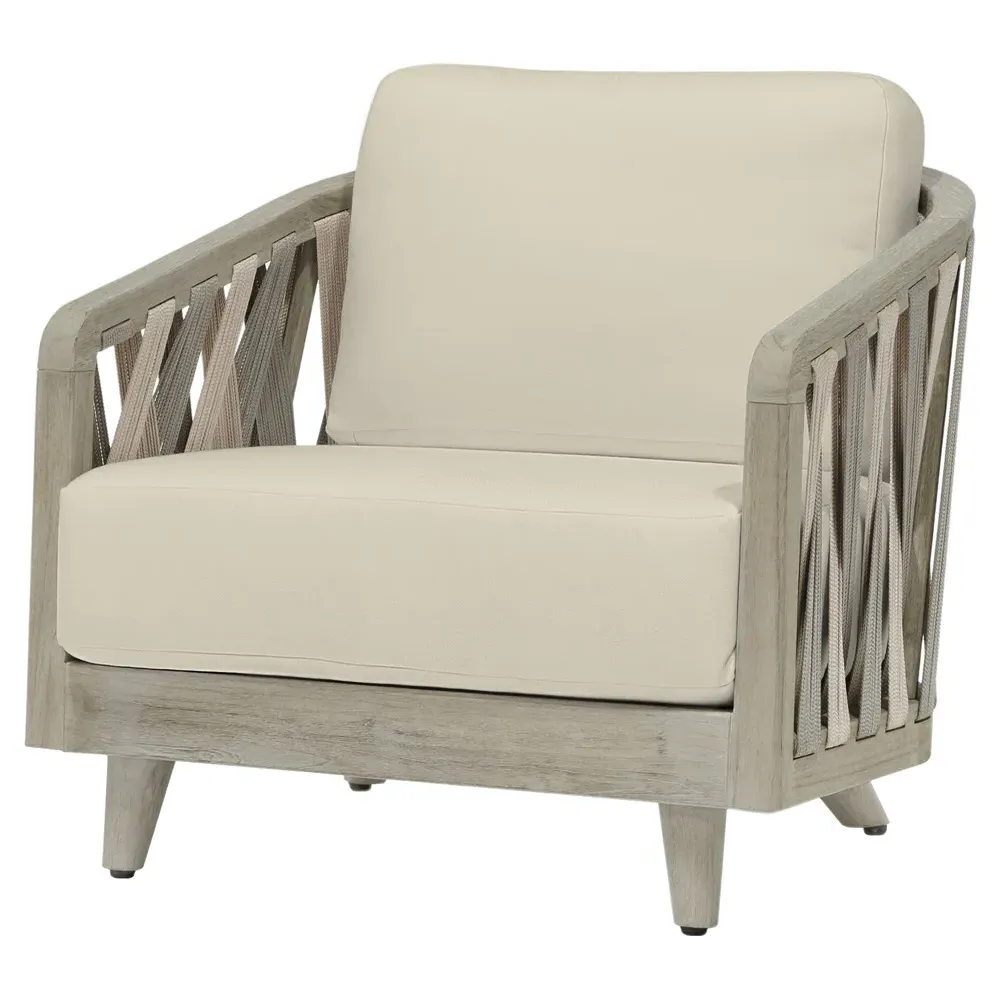 Boca Outdoor Lounge Chair - Beige, Teak