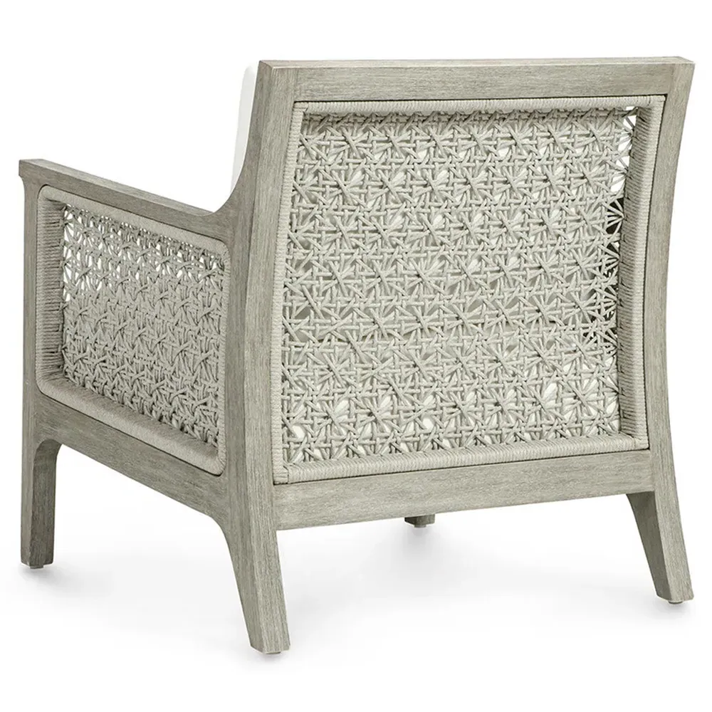 Bristol Coastal Lounge Arm Chair - White, Grey Wood