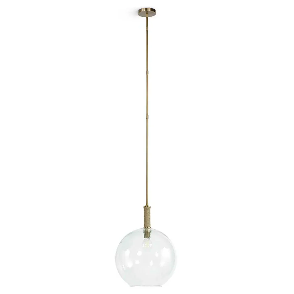 Bronson Single Pendant Light - Brass, Jute Rope image