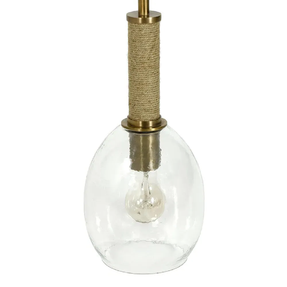 Bronson Single Pendant Light - Clear Glass, Antique Brass image