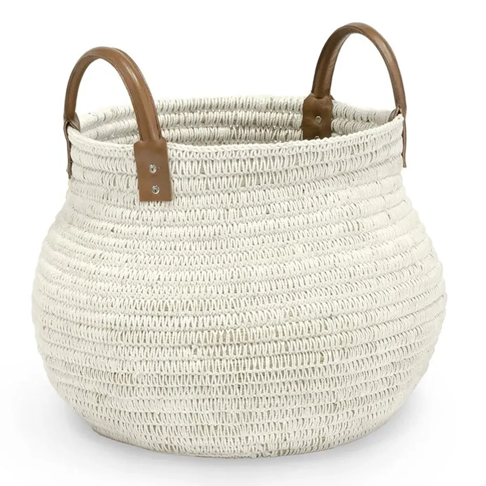 Cairo Small Basket - White, Rattan image