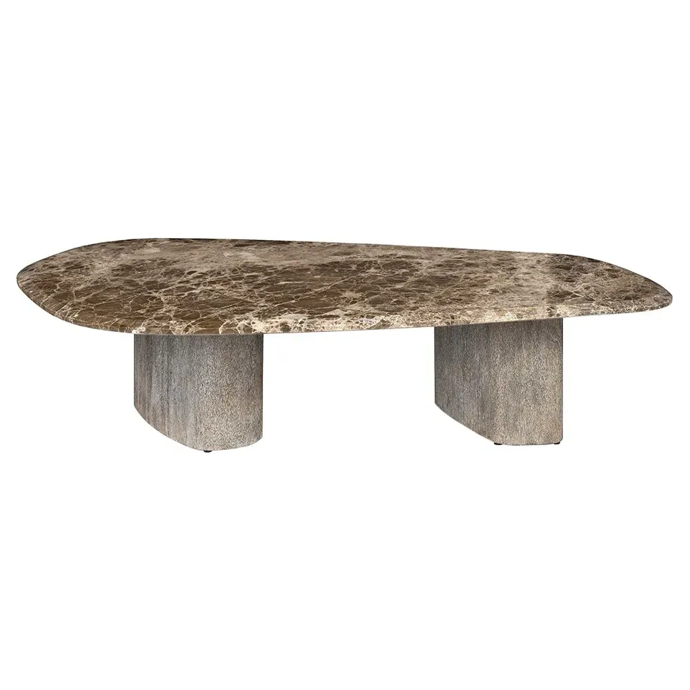 Caleb Coffee Table Short - Brown, Marble image