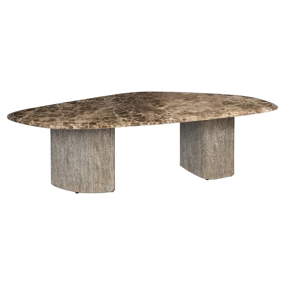 Caleb Coffee Table Tall - Brown, Marble