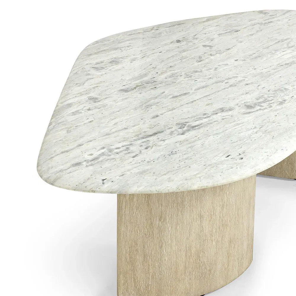 Caleb Coffee Table - White, Marble