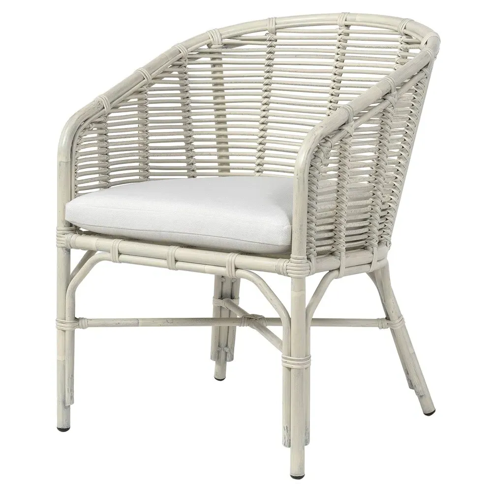 Camino Outdoor Arm Chair - White, Wicker