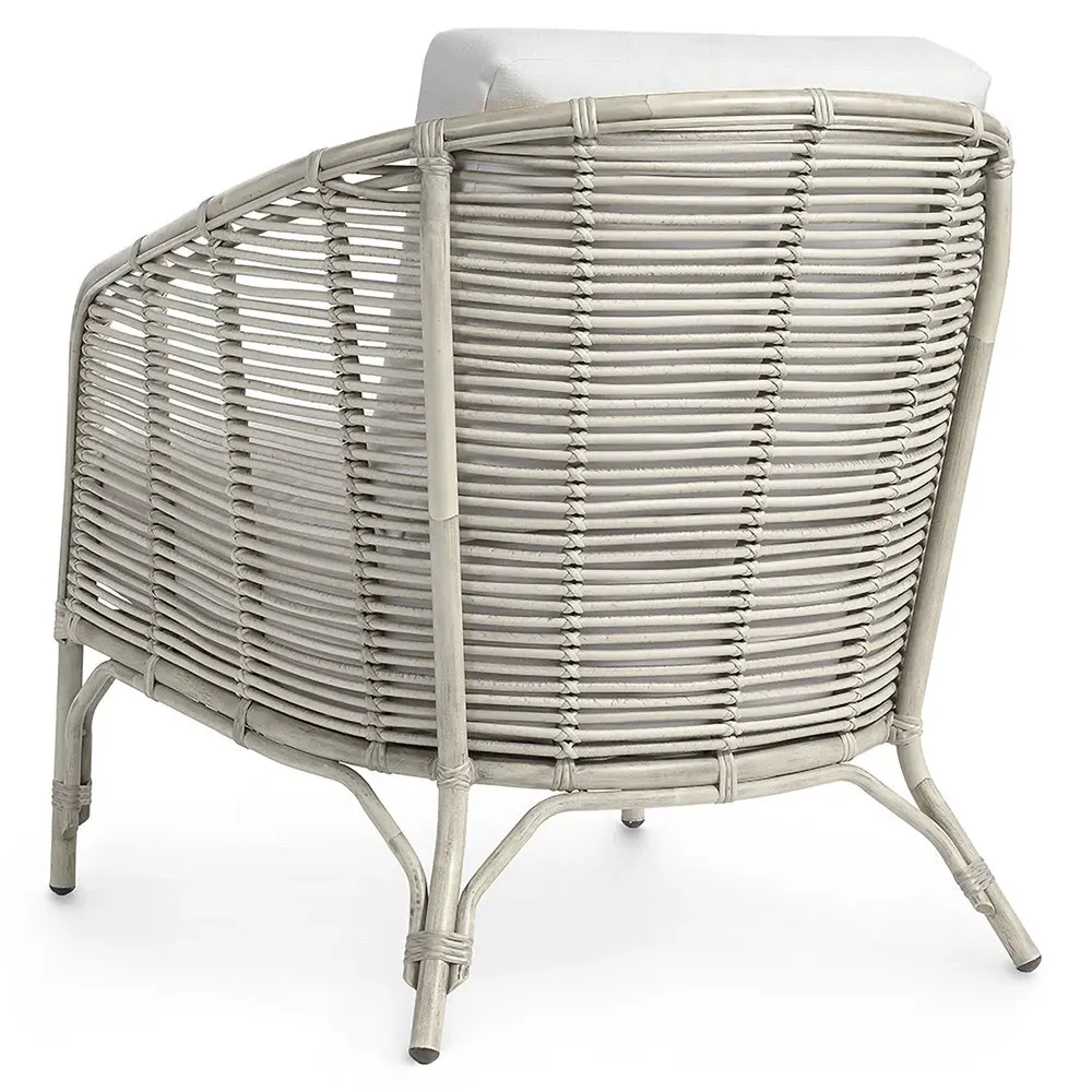 Camino Outdoor Lounge Chair - White, Wicker