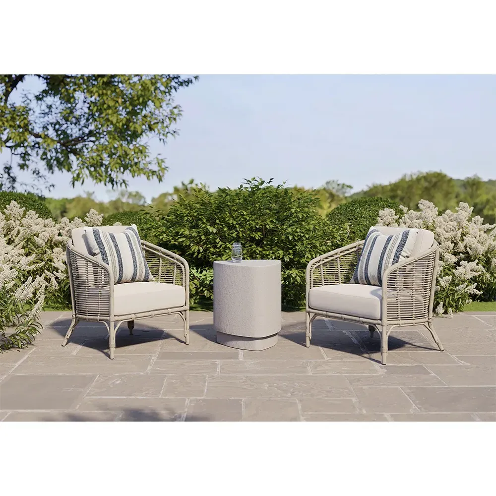 Camino Outdoor Lounge Chair - White, Wicker