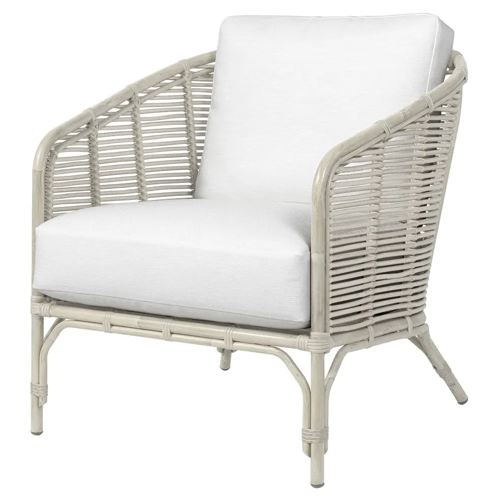 Camino Outdoor Lounge Chair - White, Wicker