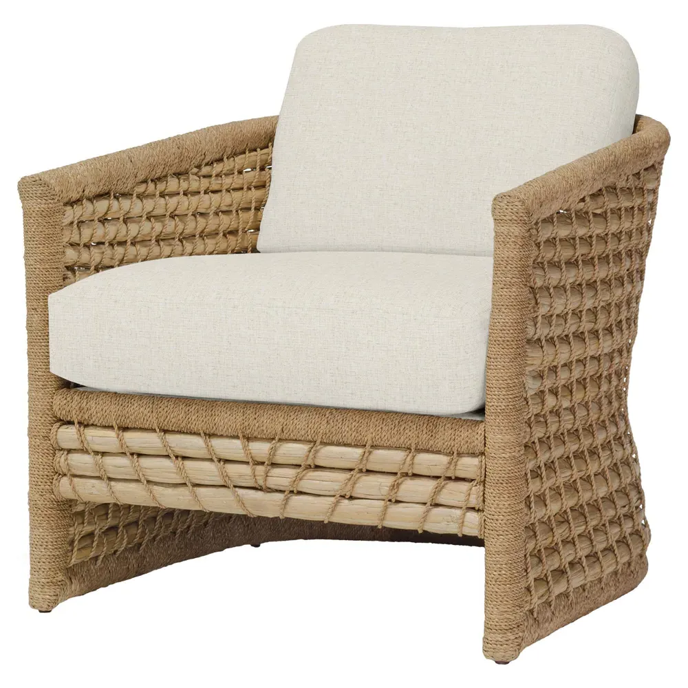 Capitola Barrel Lounge Chair - Beige, Rattan image