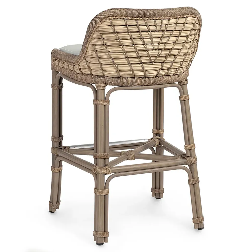 Capitola Outdoor Bar Stool - White, Aluminum