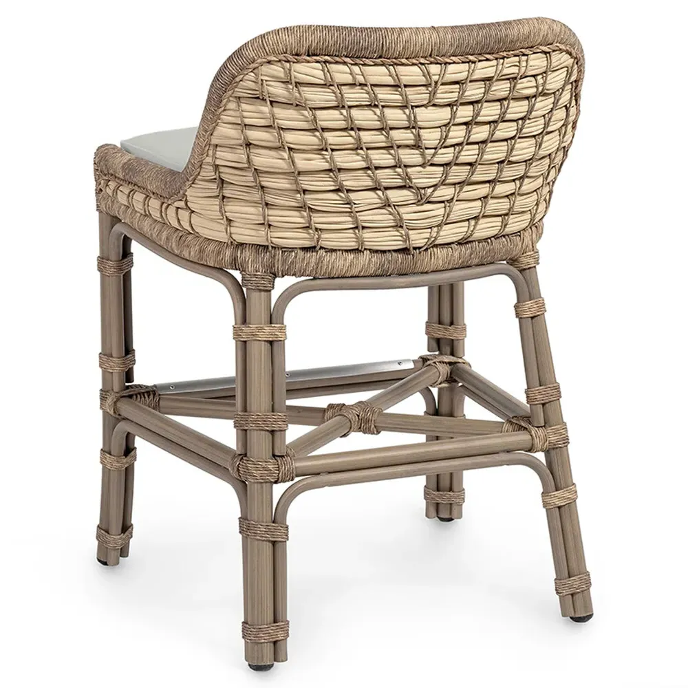 Capitola Outdoor Counter Stool - White, Aluminum