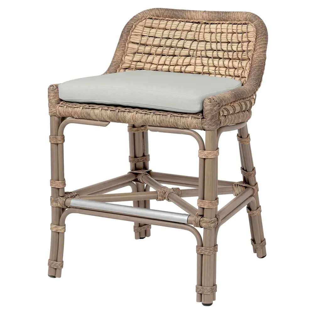 Capitola Outdoor Counter Stool - White, Aluminum image