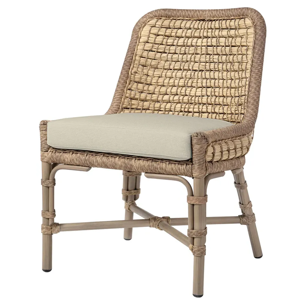 Capitola Outdoor Dining Side Chair - Beige, Aluminum