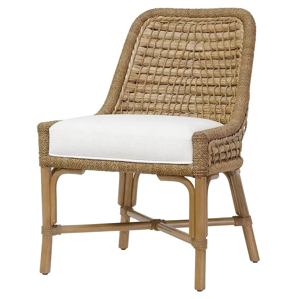 Capitola Seagrass Rope Dining Side Chair - Brown, Rattan image