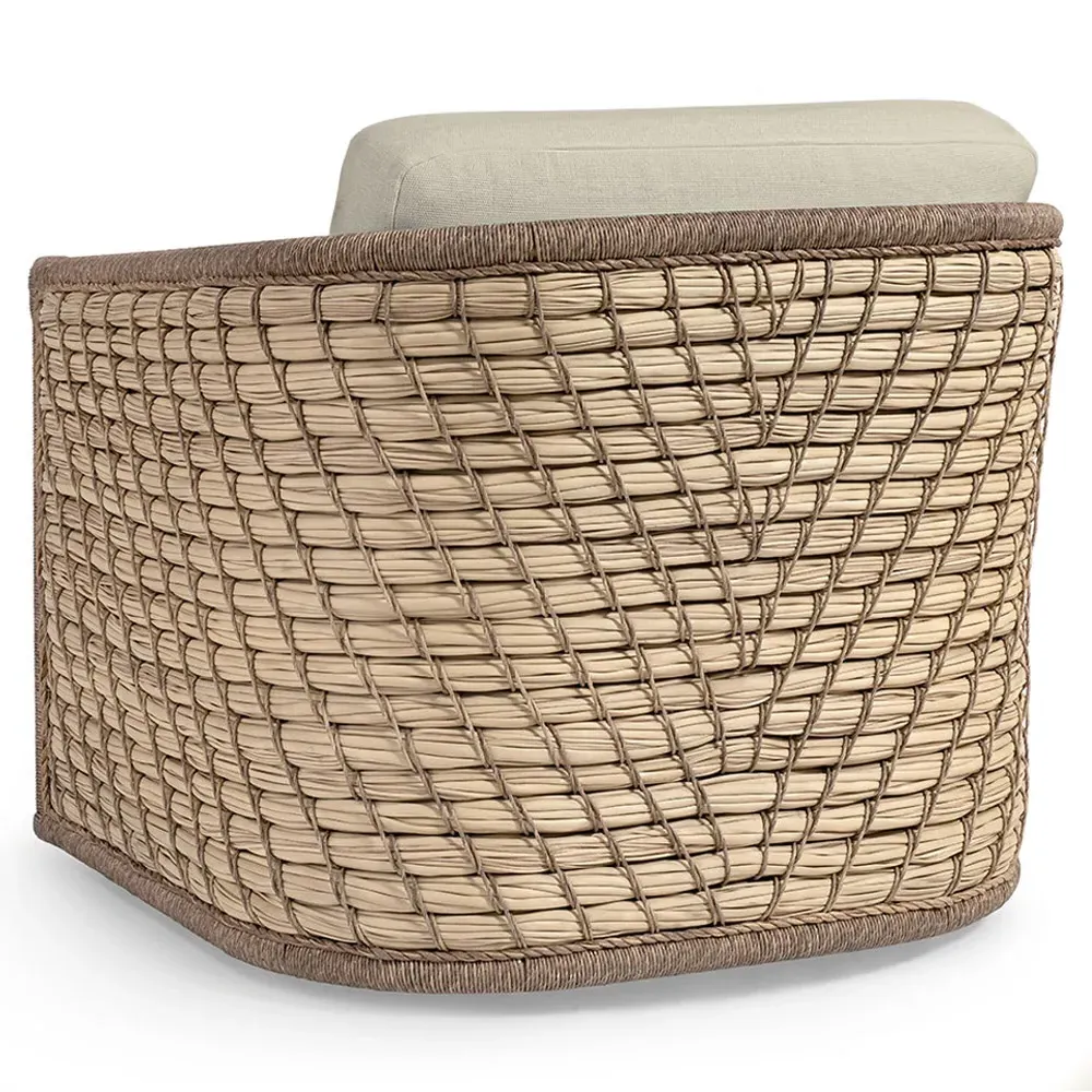 Capitola Swivel Lounge Chair - Beige, Aluminum