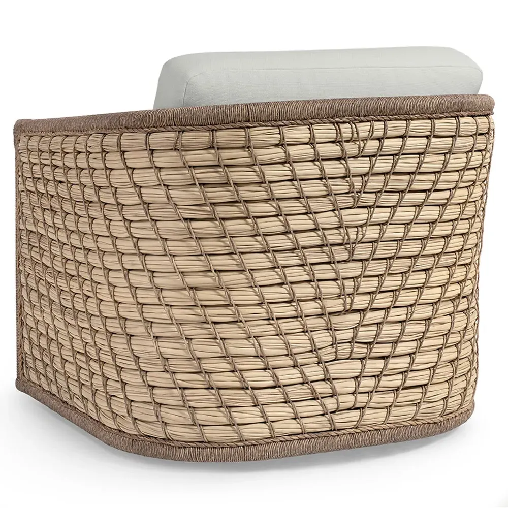 Capitola Swivel Outdoor Lounge Chair - White, Aluminum