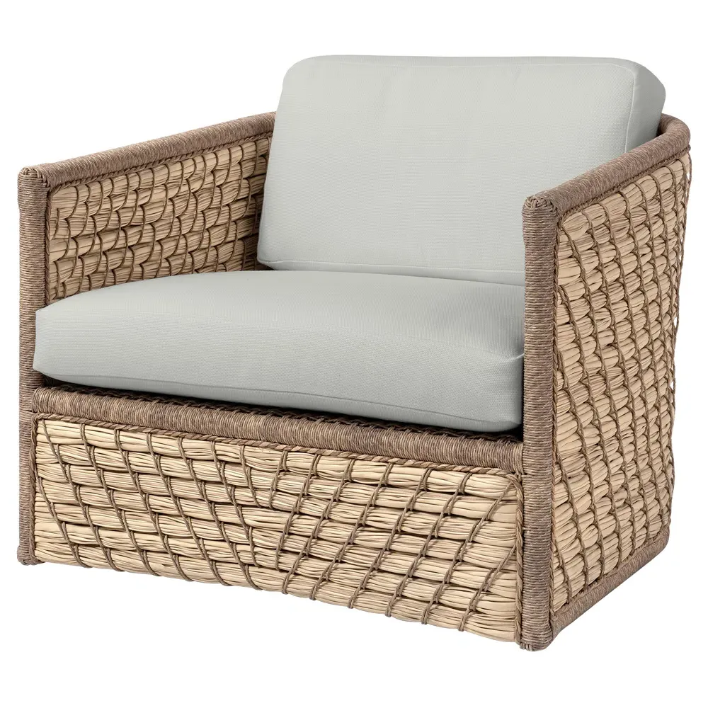 Capitola Swivel Outdoor Lounge Chair - White, Aluminum