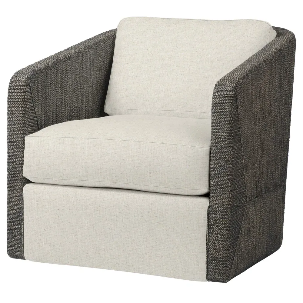 Carmine Swivel Chair - Beige, Seagrass Rope image
