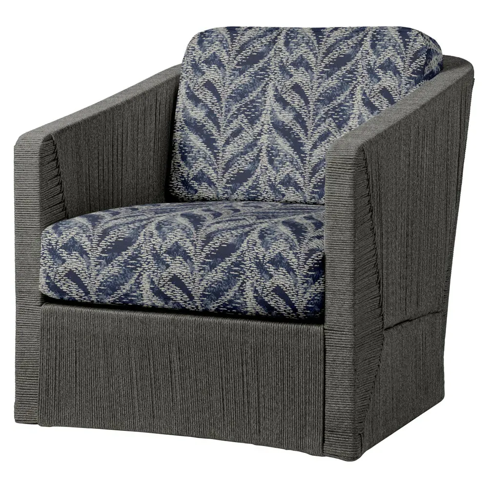 Carmine Swivel Lounge Chair - Indigo, Rope