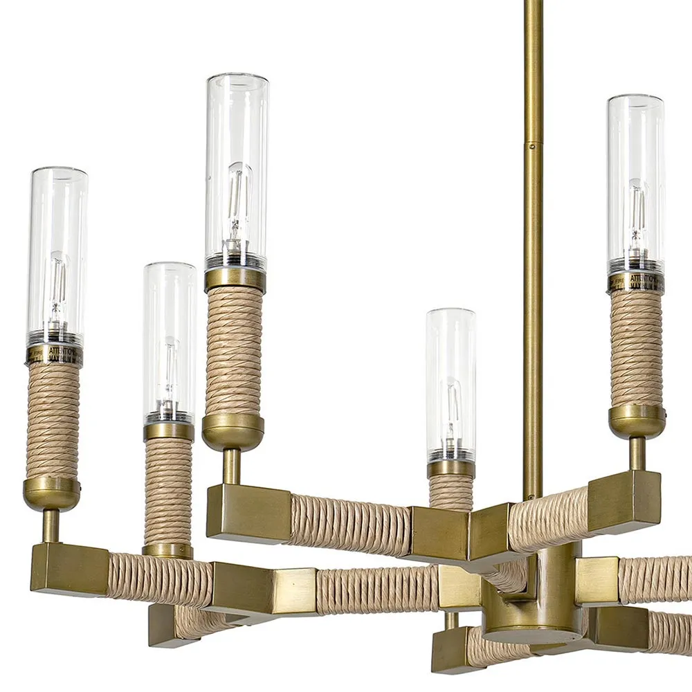 Carolina Large Outdoor Chandelier - Brown, Brass