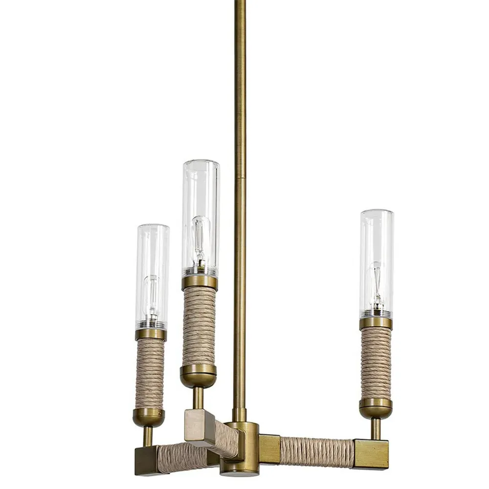 Carolina Small Outdoor Chandelier - Brown, Brass image
