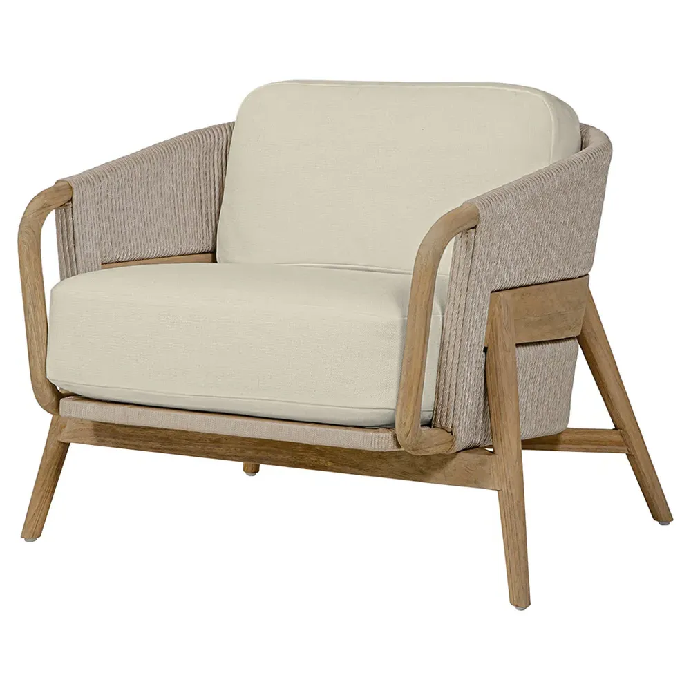 Casey Outdoor Lounge Chair - Taupe, Teak