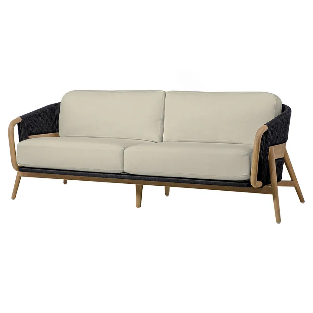 Casey Outdoor Sofa - Black, Teak
