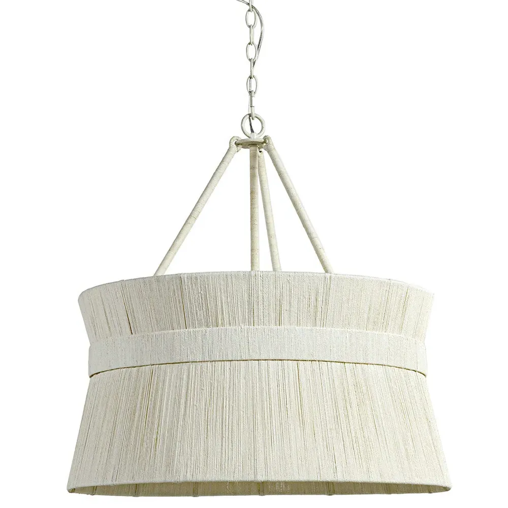 Cassidy Woven Abaca Rope Chandelier - White