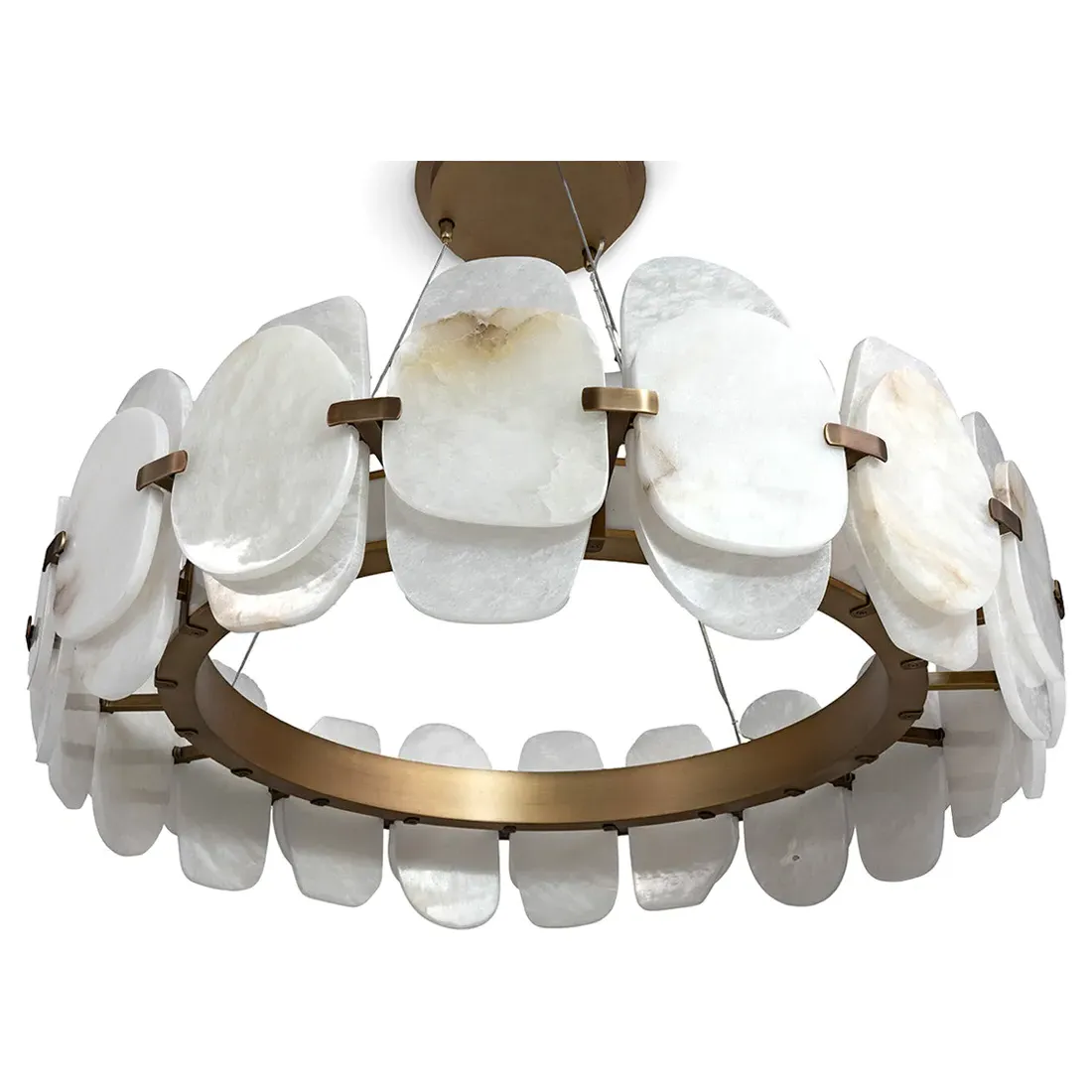 Charlize Round Chandelier - White, Aluminum