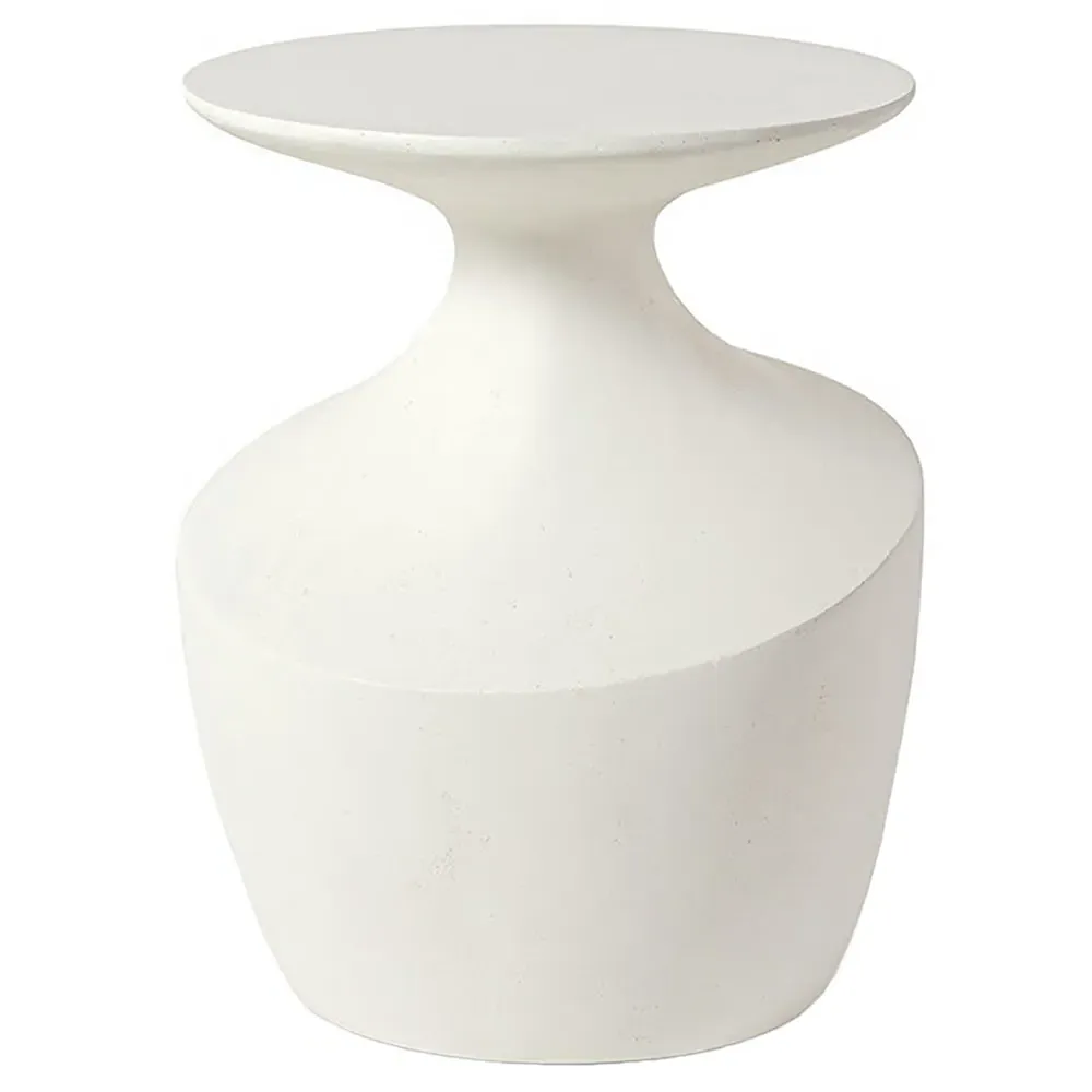 Chelsea Small Round Outdoor Side Table - White, Cast Stone image