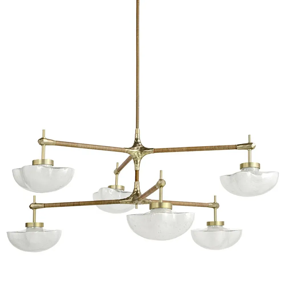 Cicero Large Chandelier - Taupe, Rattan