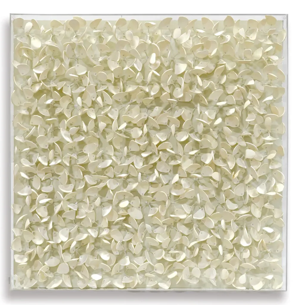 Coastal Adrift Square Wall Art - Off White, Coco Wood image