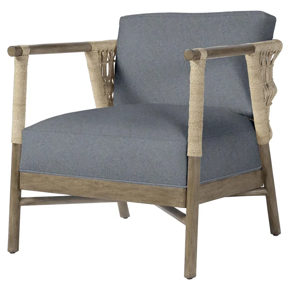 Colton Lounge Chair - Blue, Hardwood