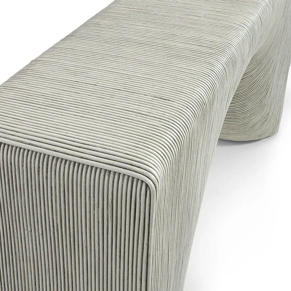Cyprus Rectangular Console Table - Whitewash, Rattan