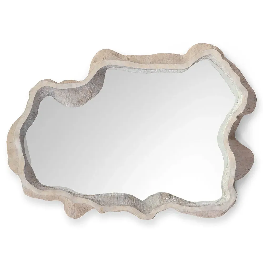 Denali Large Wall Mirror - Beige, Stonecast