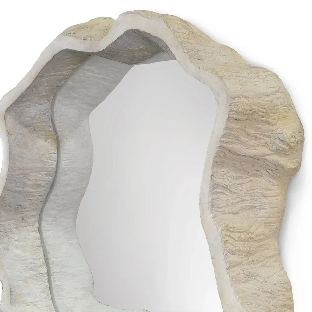 Denali Small Wall Mirror - Beige, Stonecast