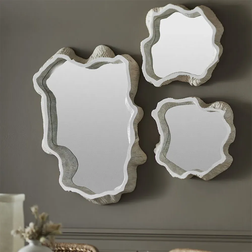 Denali Small Wall Mirror - Beige, Stonecast