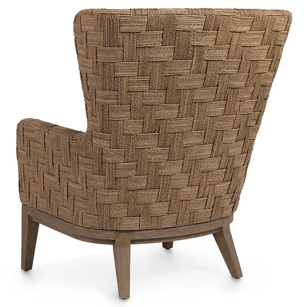 Dillon Wing Chair - Off White, Abaca Rope
