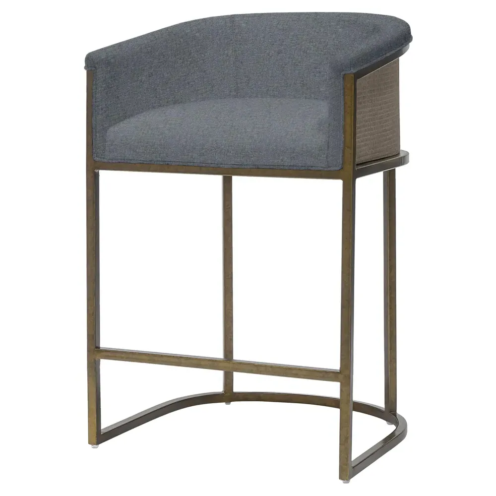 Donovan Counter Stool - Blue, Performance Fabric